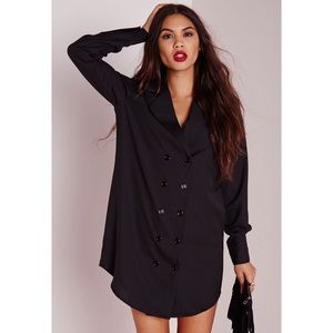 Missguided double button curve hem shirt dress